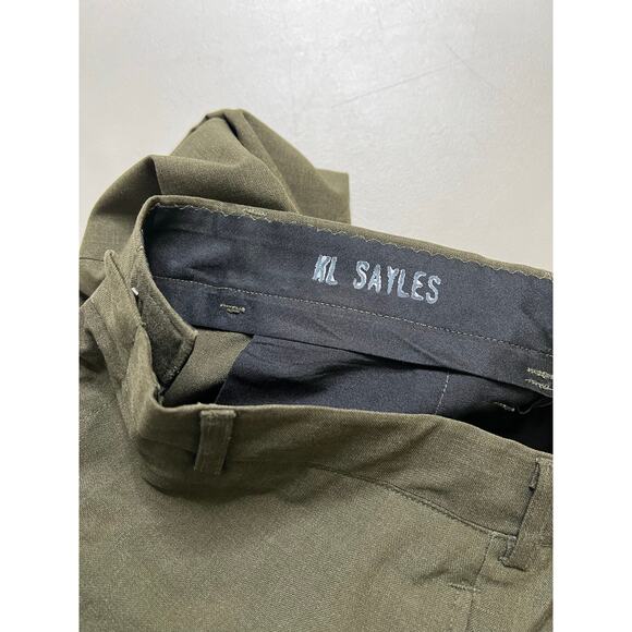Vintage Military Dress Trousers Olive Green Straight Ideal Zipper KL Sayles 30 - Picture 3 of 15